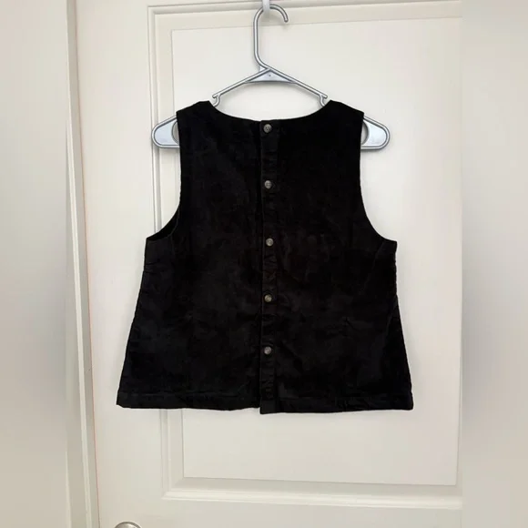 Pact Corduroy Sleeveless Black Vest NWOT Size S - Picture 2 of 5